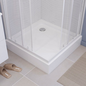 Receveur de douche acrylique carré 80x80cm blanc "DOMMEL"