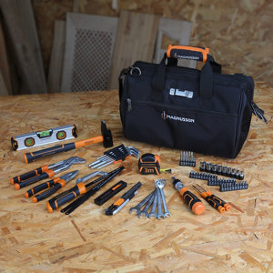 Sac à outils en tissus pour petits travaux - 74 pièces