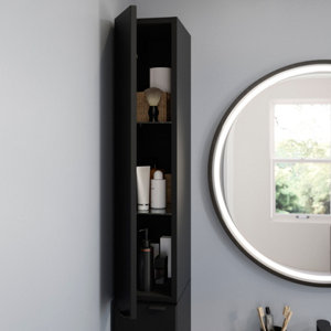 Rangement mural  noir mat "Idalie" L. 20 x H. 90 x P. 36 cm