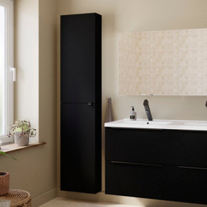 Rangement mural noir mat "Idalie"  L. 40 x H. 90 x P. 15 cm