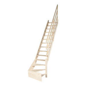 ESCALIER QUART TOURNANT DROIT AVEC RAMPE  