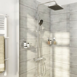 Colonne de douche thermostatique chrome KASSIE H 113 cm