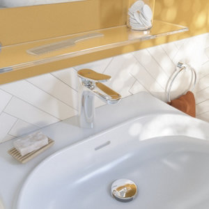 Mitigeur lavabo M KASSIE chrome en laiton avec cartouche céramique 25 mm, débit 300 L/h