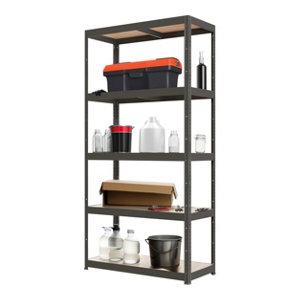 Etagère en bois/métal "Teira" 5 tablettes H. 179 x L. 90 x P. 40 cm