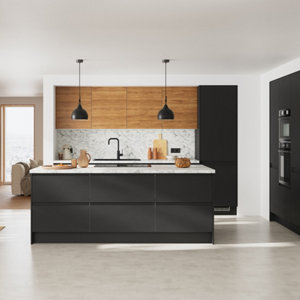 Façade 1 porte 40cm "Basilie" chêne fumé - L. 39.7 x H. 71.5cm