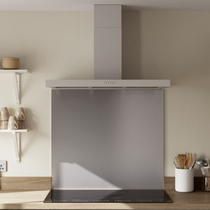 Hotte de cheminée rectangulaire inox - 90 CM