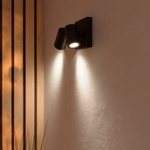 Applique murale double Tiarela gu10 noir