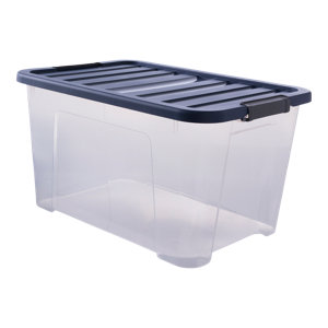 Boîte de rangement transparente avec couvercle IVER 45 L