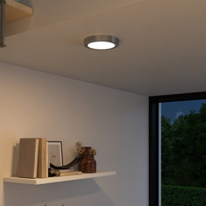 Plafonnier LED intérieur rond chromé "AIUS"