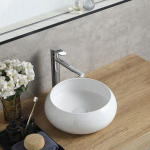 Vasque à poser céramique ronde blanc brillant ISORA - Diam. 36,5 cm, capacité 7,5 L