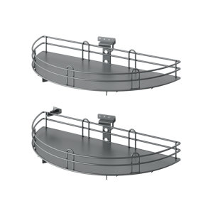 Rangement demi-lune gris mat pour meuble bas largeur porte 40 cm