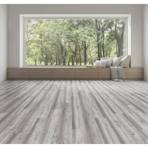 Sol stratifié à clipser 10mm AC4 gris - "Oak Belfast"