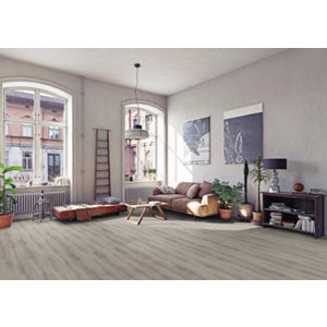 Sol stratifié à clipser AC4 aspect chêne grisé  "Sonoma" - L. 138,3 x l. 19,3 cm. Ép. 7mm