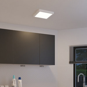 Plafonnier carré blanc 30 cm "HESTIA"