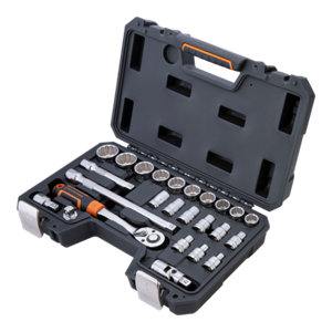 Coffret de douilles 1/2 avec clé à cliquet, 25 pièces