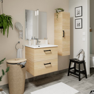 Meuble sous vasque bois PYXIS - L. 60 cm