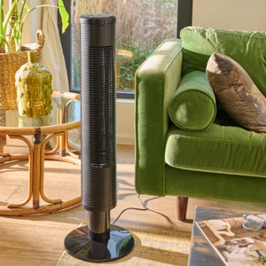 Ventilateur colonne 45 W avec 3 vitesses oscillant 65° et minuterie 4 h