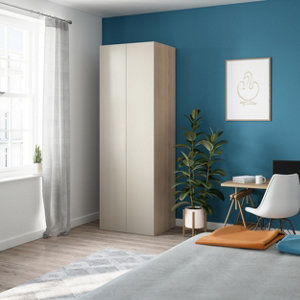 Porte beige mate cachemire HOMNY réversible - H.225 x L.37,5 cm 