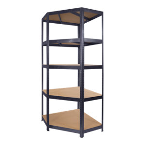 Étagère d'angle bois et métal charge totale maxi 500 kg - H. 179 x L. 70 x P. 40 cm