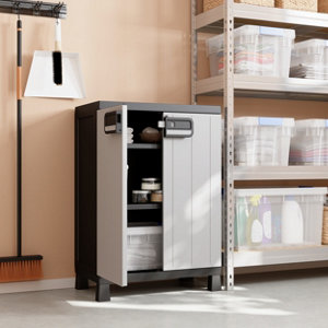 Armoire basse en résine gris 93X65X38 cm "LIANE"