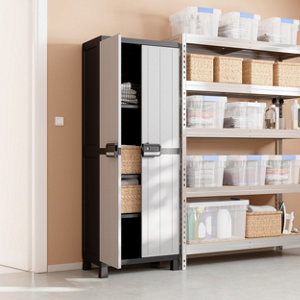 Armoire haute en résine gris 173X65X37 cm "LIANE"