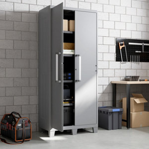 Armoire haute en résine gris 182X78X49 cm "MALO"