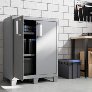 Armoire basse en résine gris 101X78X49 cm "MALO"