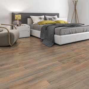 Carrelage de sol intérieur "Claude marron" 23 x 120 cm