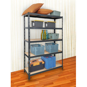 Étagère bois métal gris 200kg - H.180 x L.120 x P.40 cm