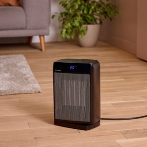 Chauffage soufflant oscillant avec timer 2500 W noir - 27,8x19x13,7 cm