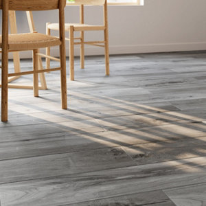 Carrelage de sol intérieur "Timeo gris" 23 x 120 cm