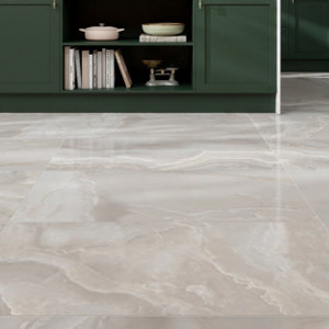 Carrelage de sol intérieur poli 60X120 cm "BYBLOX" gris clair