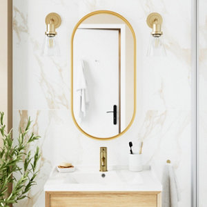 Carrelage grès cérame poli effet marbre 60x120 SARDOJ blanc/or