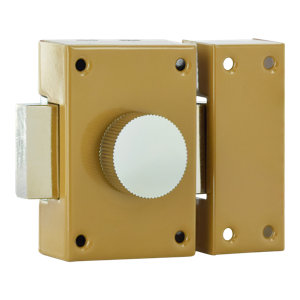 Verrou bouton et cylindre 25 mm pour porte bois 25 mm