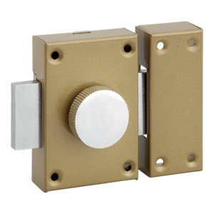 Verrou à bouton cylindre 21X40 mm bronze 3 clés 