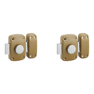 2 verrous à bouton cylindre 45 mm epoxy bronze, 3 clés  