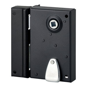 Serrure applique verticale 4G 70X110 gauche noire, 2 clés  