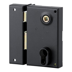 Serrure à cylindre applique verticale 73X125 gauche noire S