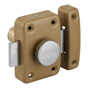 Verrou à bouton TRIDENT 45 mm bronze