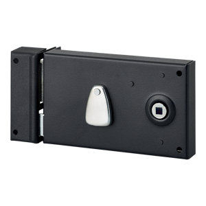 Serrure applique horizontale 4G 140X80 gauche noire, 2 clés 