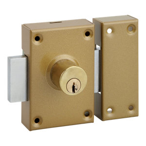 Verrou corps bombé pour porte bois cylindre 40 mm + 3 clés 1