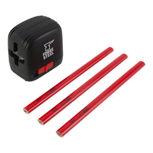 Lot niveau laser fixe auto-nivelant + 3 crayons de menuiserie HB 17,5 cm
