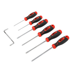 Lot de 7 tournevis acier cruciformes, plats et asymétriques