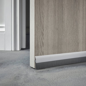 Bas de porte pvc brosse à visser silver 1m