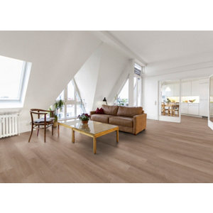 Sol stratifié à clipser aspect chêne foncé "Ontario" AC5 - L. 138,3 x l.19,3 cm. Ep. 8 mm