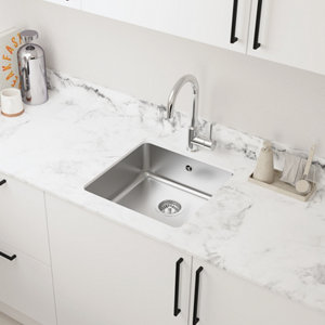 Evier inoxydable encastré gris ALMIRE - 44x44x20 cm