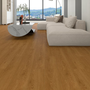 Lame PVC HANA 4 mm marron mat effet bois brut 122x18,1 cm clipsable antidérapante