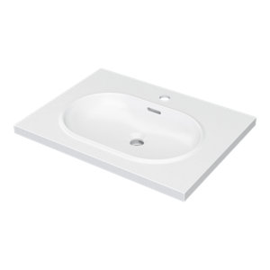 Vasque en résine blanc satin CALICIA 60,4 x 11,5 x 45,2 cm