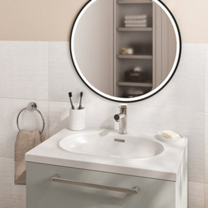 Vasque en résine blanc satin CALICIA 60,4 x 11,5 x 45,2 cm
