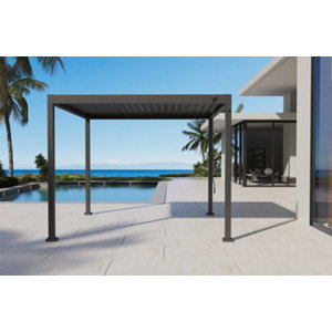 Pergola en aluminium et acier à lames orientables "MYRIS" - 294 x 294 x 235 cm